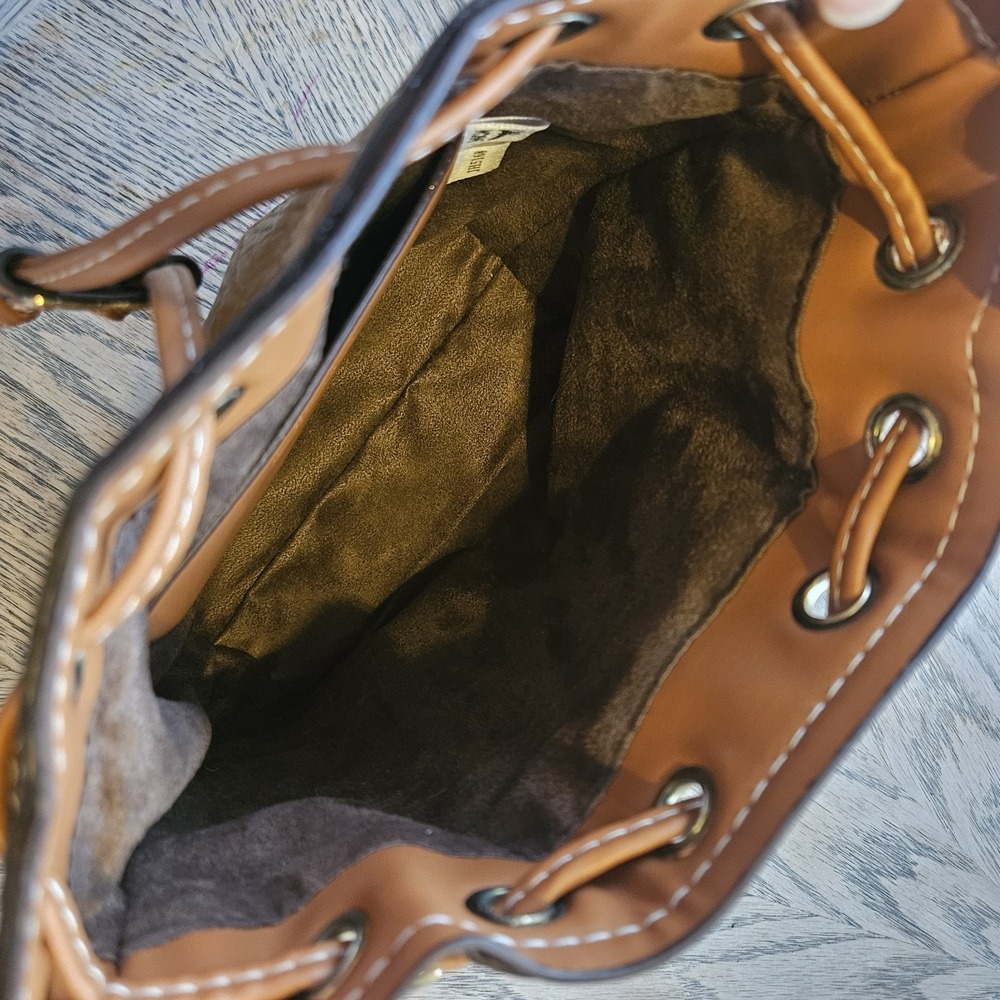 MCM Soft Berlin Visetos Monogram Drawstring Leather Bucket Bag Crossbody‎ Mini - Picture 10 of 14